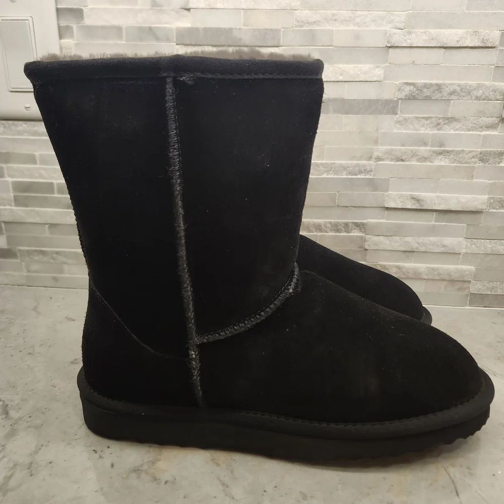 Quince Black Australian Shearling Mid-Calf Boots New Size 6